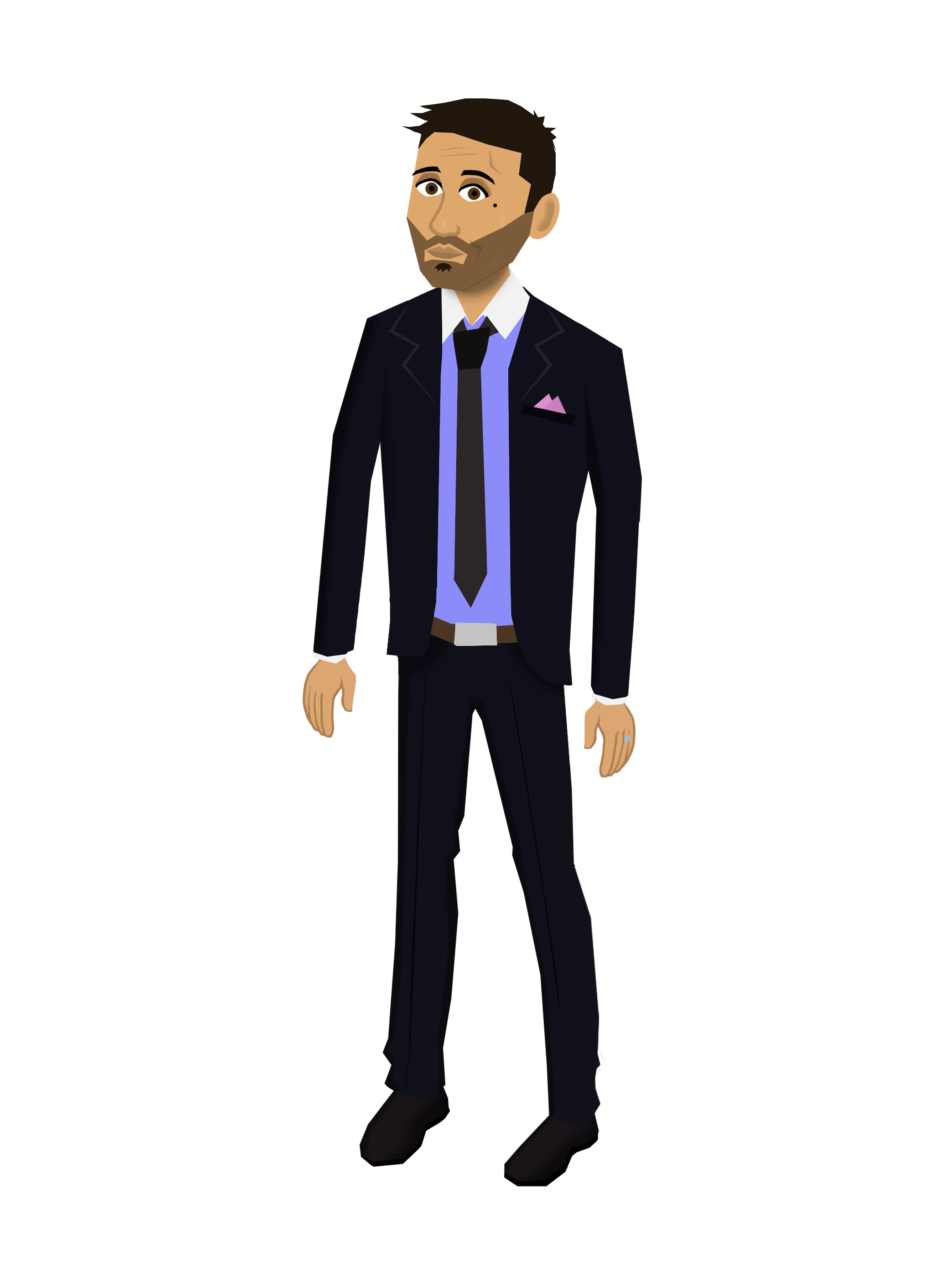 33 white man blue suit